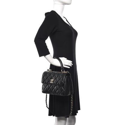 Chanel Lambskin Quilted Small Trendy CC Dual Handle Flap Bag Black 2 of 13