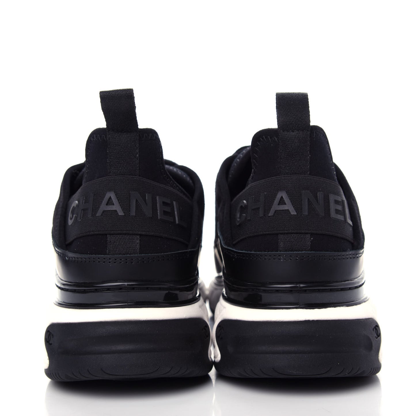 Velvet Calfskin Mixed Fibers CC Sneakers 39 Black
