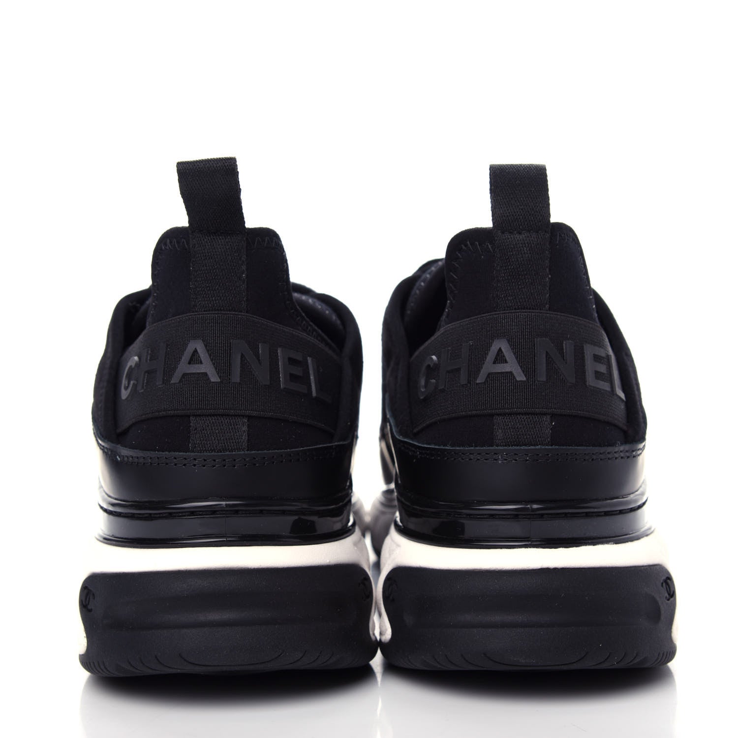 Chanel Velvet Calfskin Mixed Fibers CC Sneakers 39 Black 7 of 11