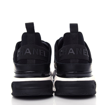 Chanel Velvet Calfskin Mixed Fibers CC Sneakers 39 Black 7 of 11