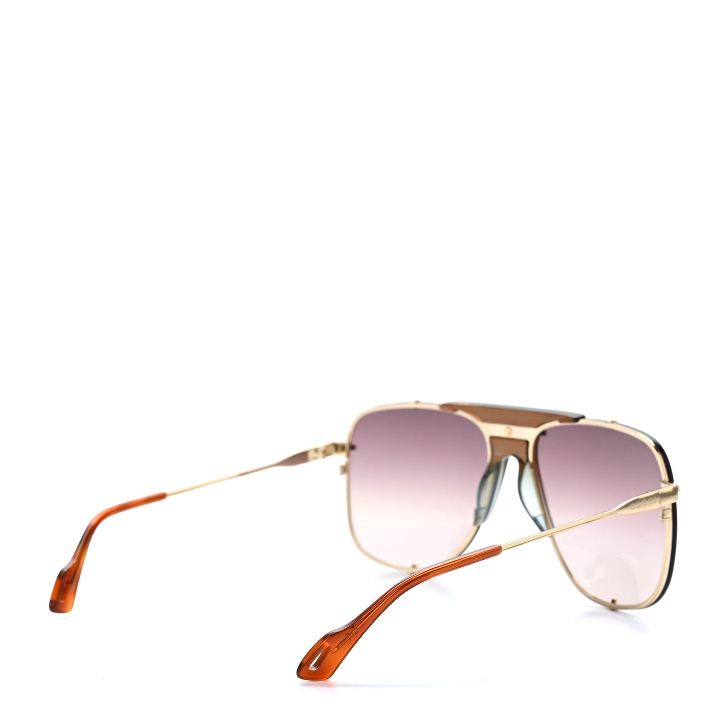 Metal Square Frame Sunglasses GG0739S Brown