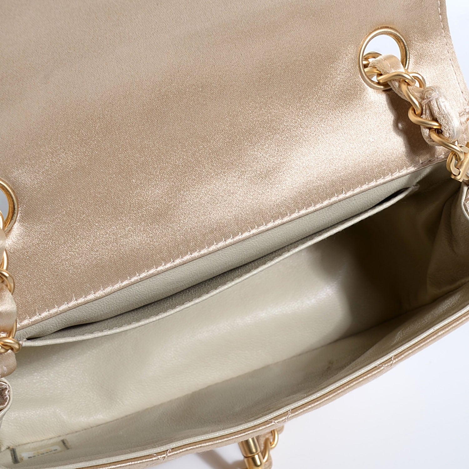 Chanel Satin Quilted Mini Rectangular Flap Gold 5 of 7