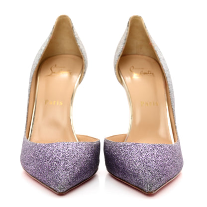 Christian Louboutin Mini Glitter Degrade Specchio Iriza 100 Pumps 39 Drage Light Gold 2 of 9