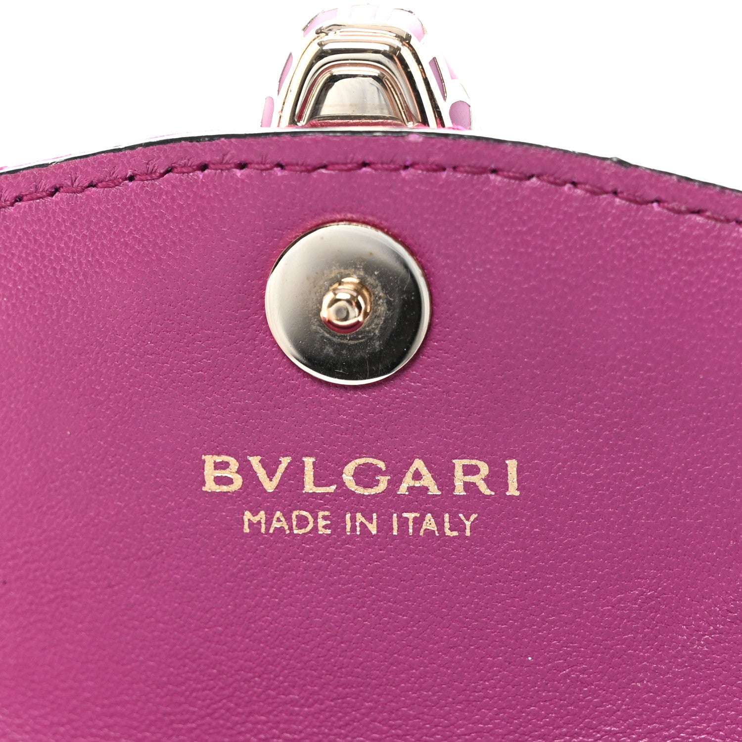 Bulgari Calfskin Quilted Serpenti Forever Clutch Plum 6 of 8