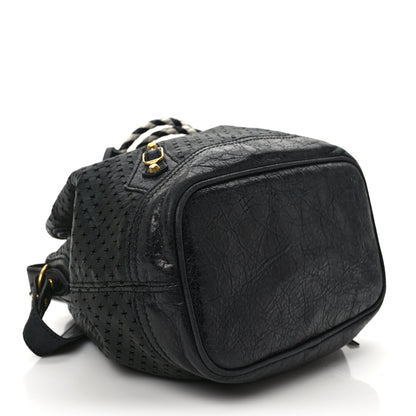 Balenciaga Agneau Classic Gold Hardware Perforated Cross Mini Pampille Black 4 of 11