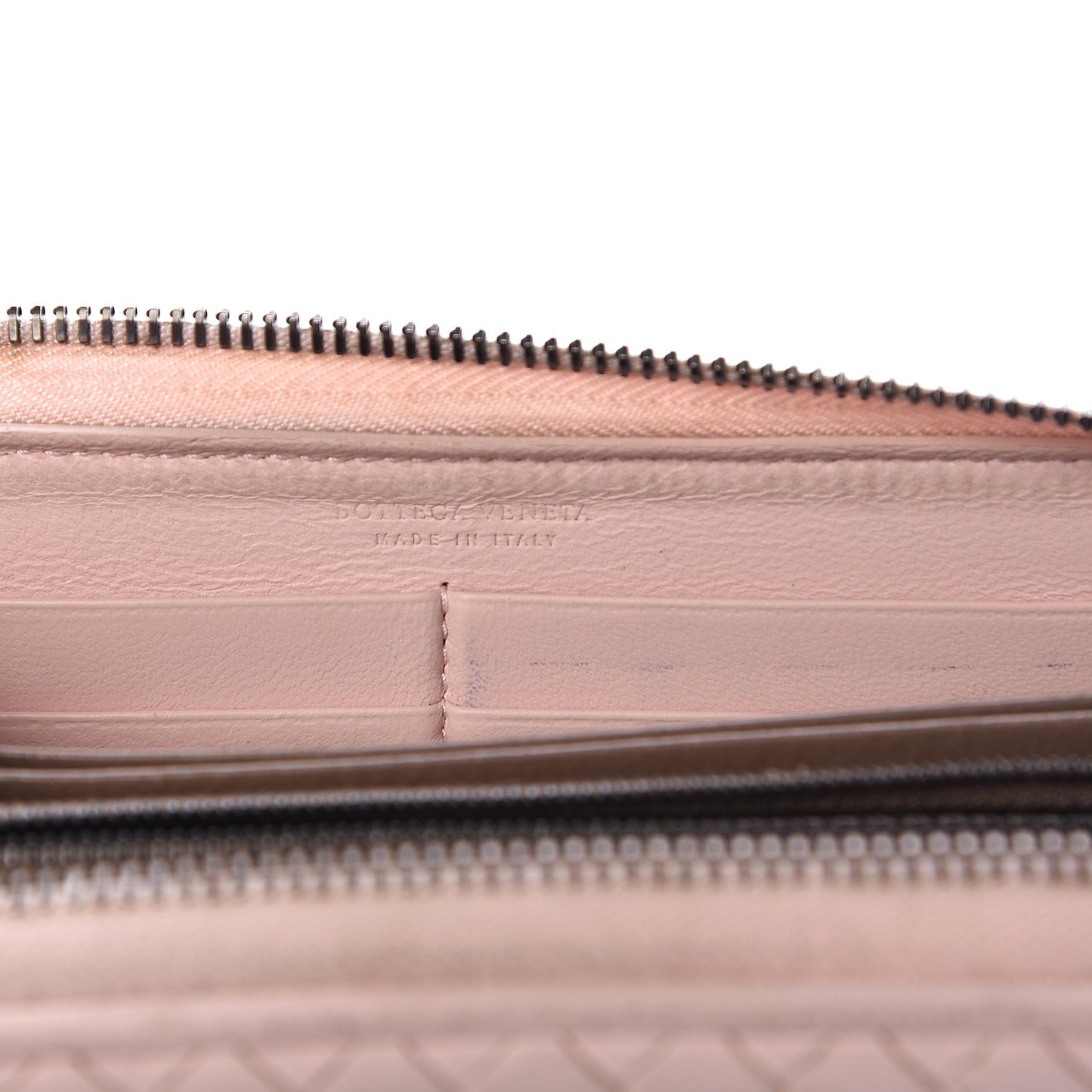 Nappa Intrecciato Zip Around Wallet Lotus