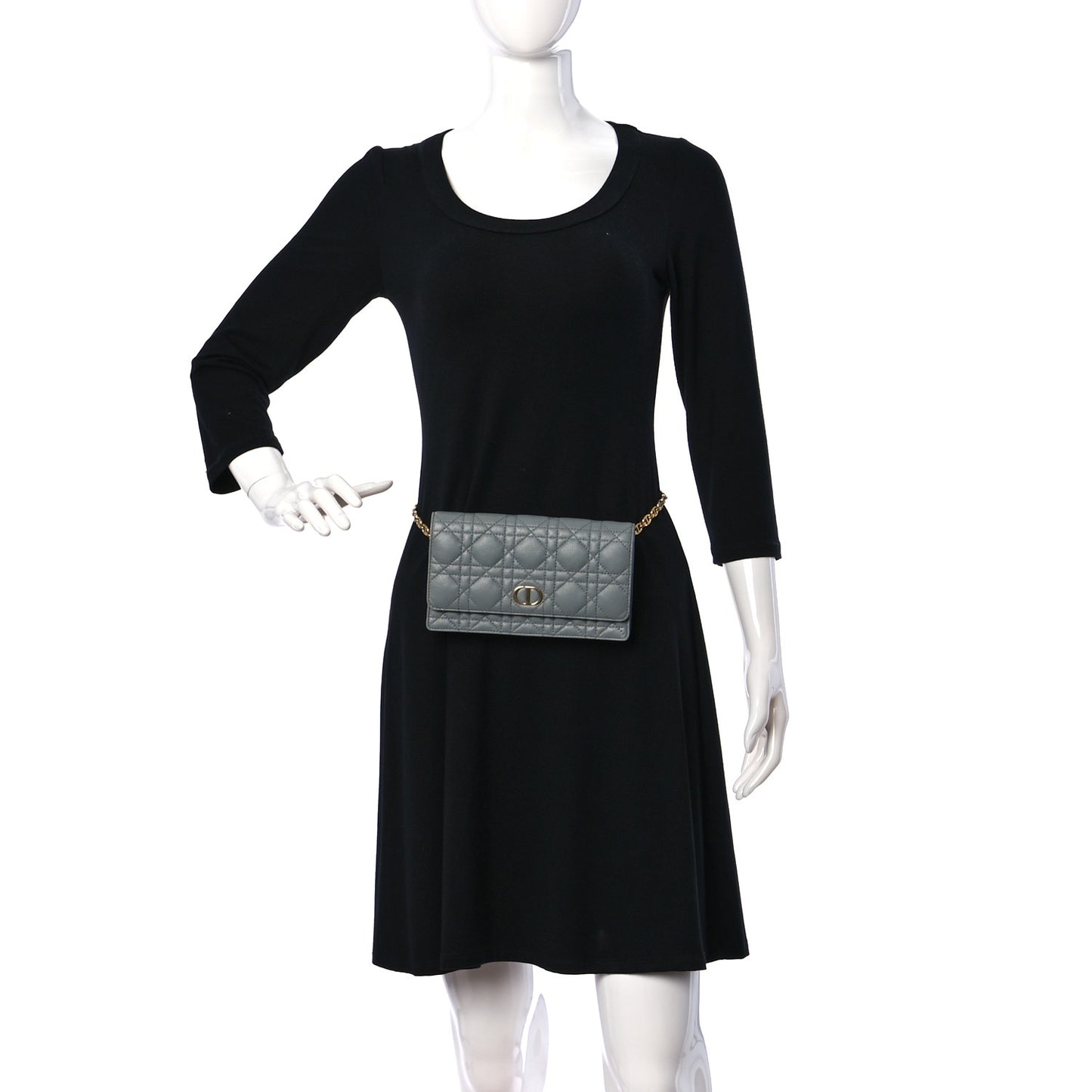 Supple Calfskin Caro Belt Bag Grey