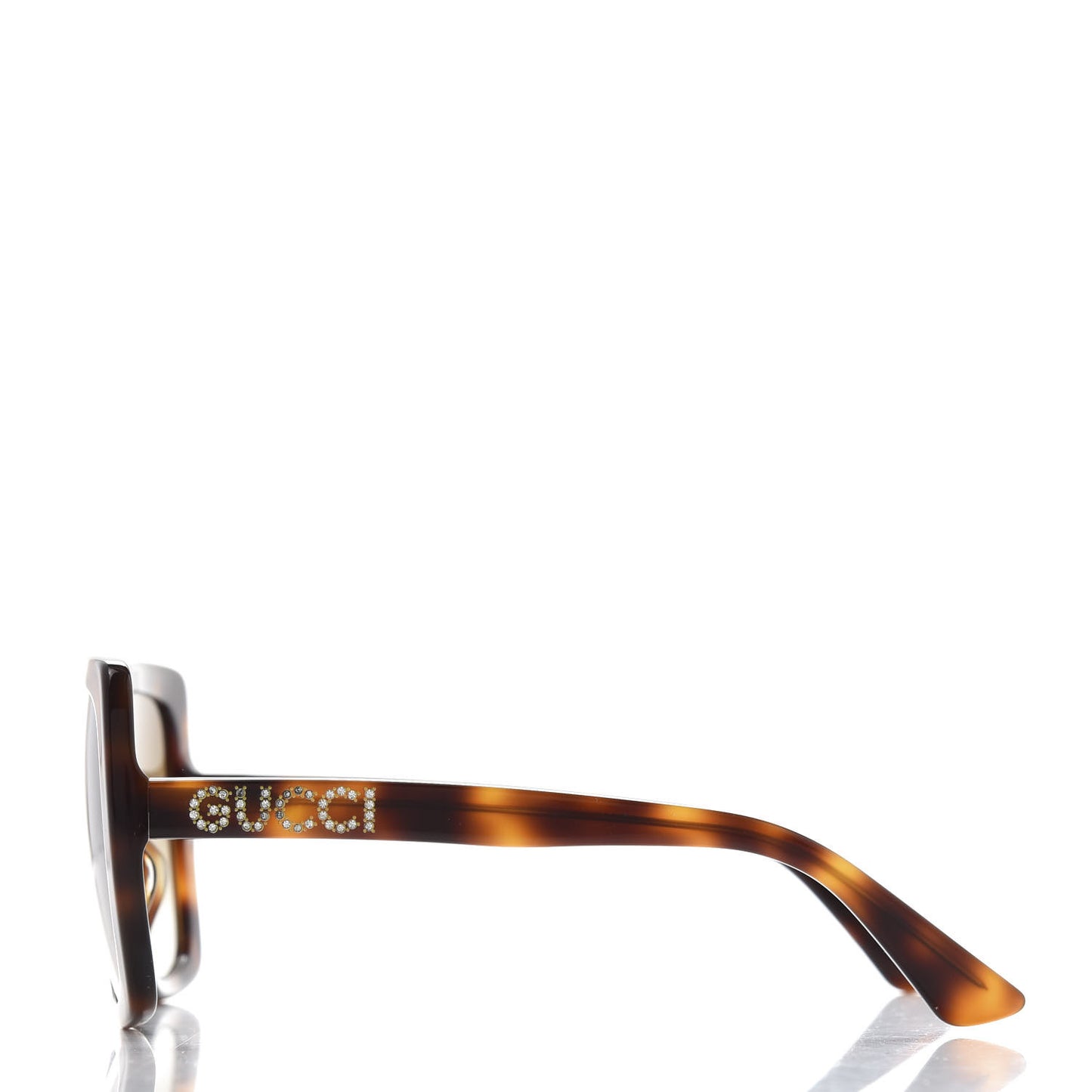 Acetate Square Frame Crystal Sunglasses GG 0418S Tortoiseshell