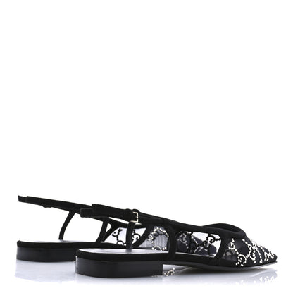 Gucci Tela Retino Kid Scamosciato Crystal GG Monogram Square Demi Ballet Flats 37.5 Black 5 of 8