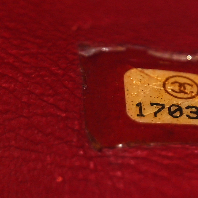 Caviar Quilted Mini Rectangular Flap Red