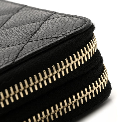 Chanel Caviar Quilted Large Gusset Double Zip Around Wallet Black 13 of 13