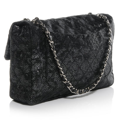 Chanel Hidden Sequin Maxi Flap Black 3 of 8
