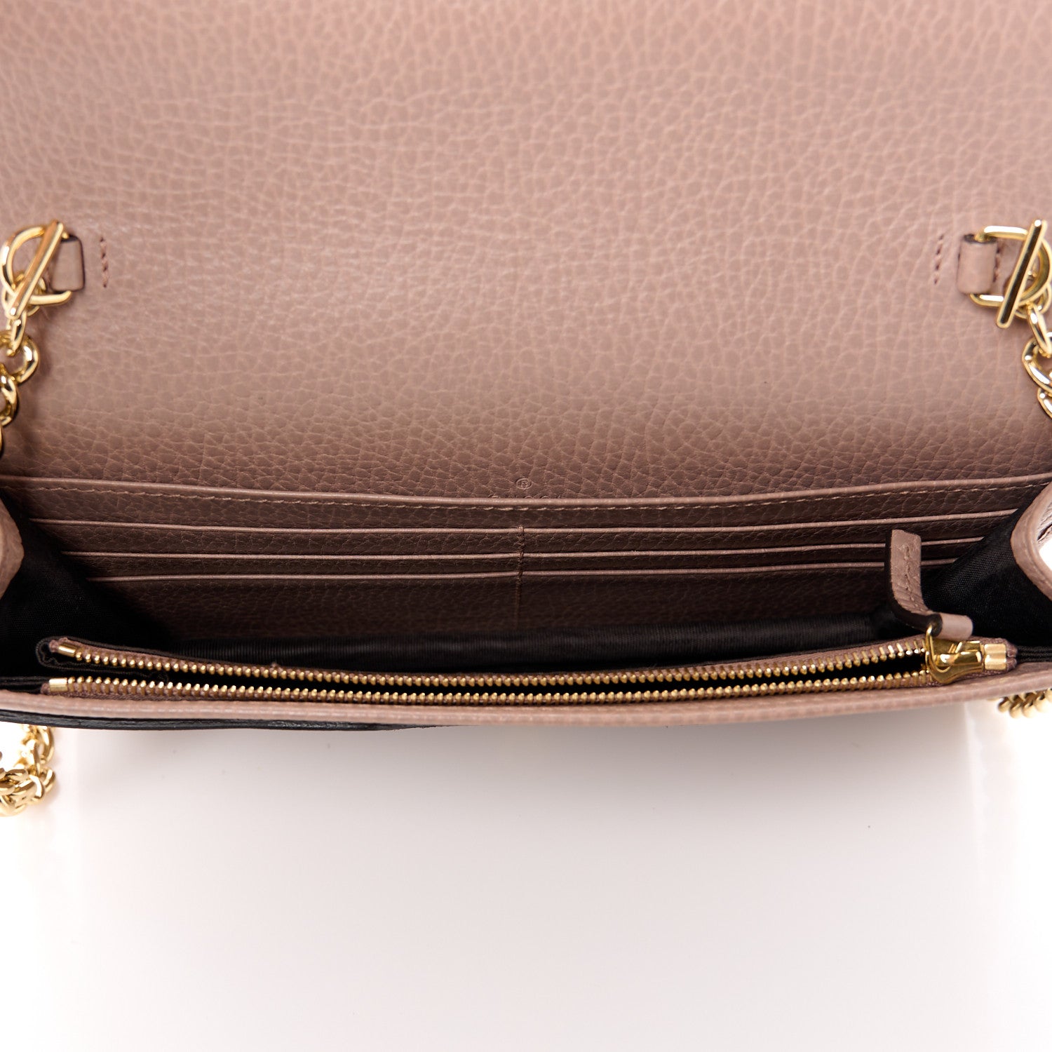 Gucci Calfskin Mini GG Marmont Chain Wallet Porcelain Rose 5 of 11