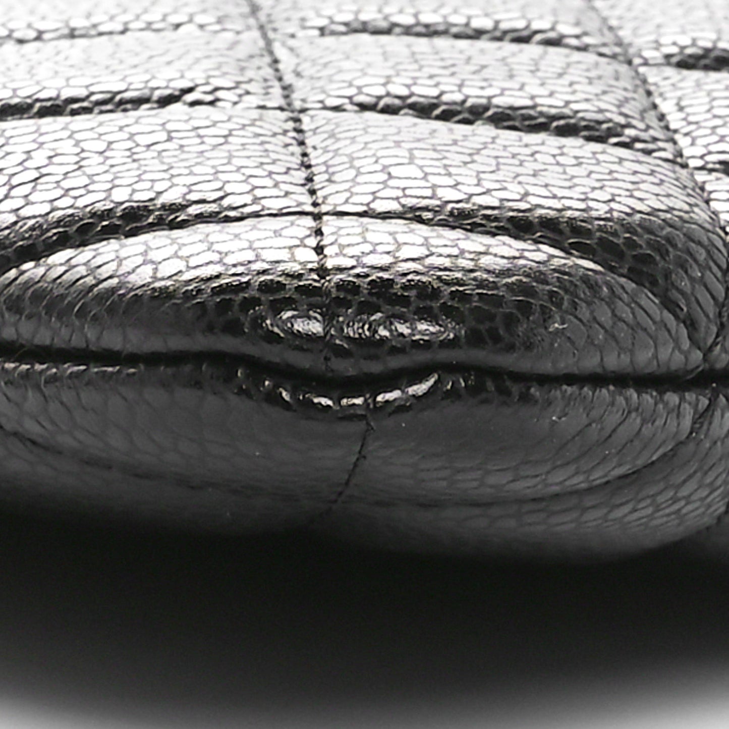 Caviar Quilted Large Cosmetic Case Black