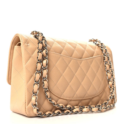 Chanel Caviar Quilted Medium Double Flap Beige 3 of 10