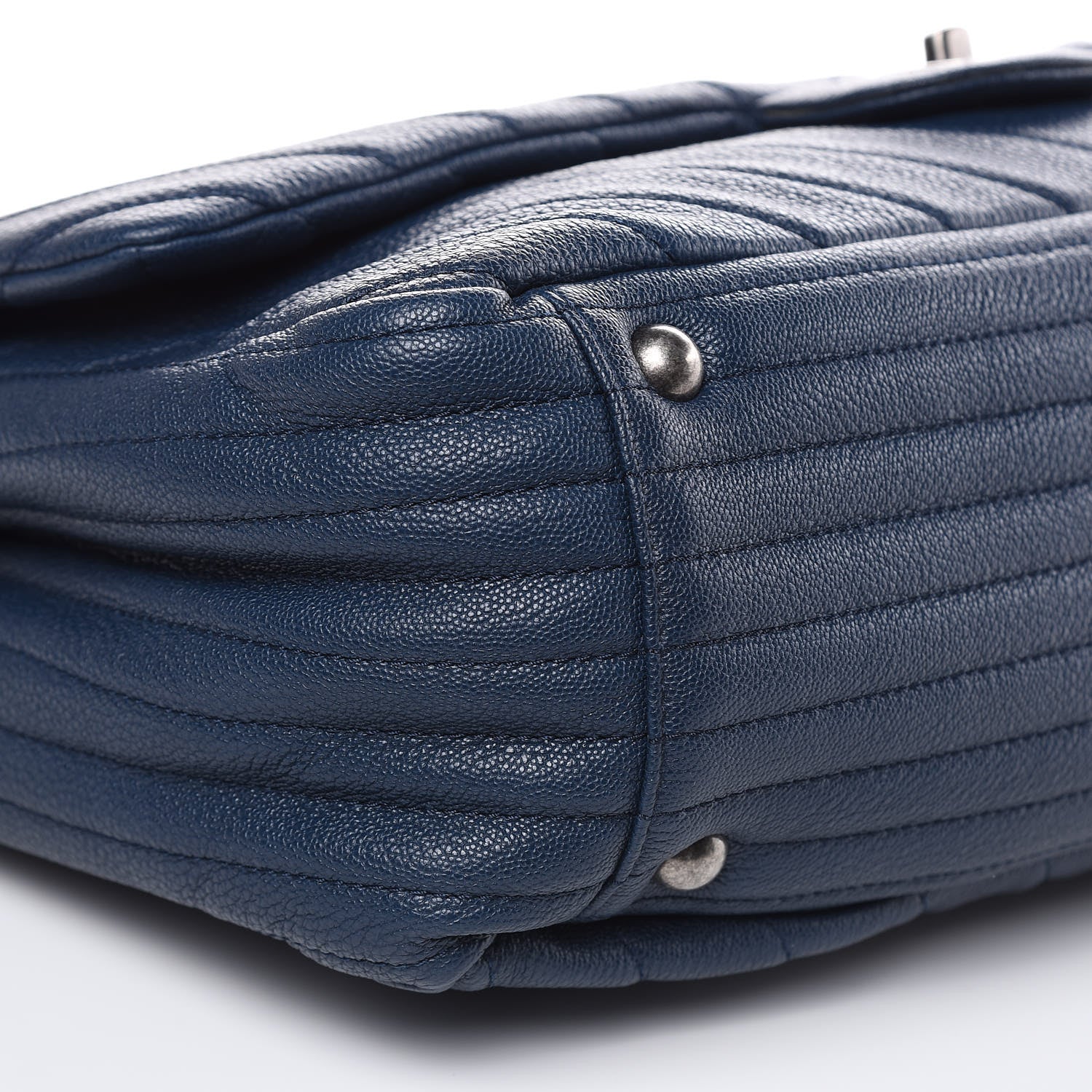 Chanel Calfskin Chevron Quilted XXL Travel Flap Bag Navy 8 of 10