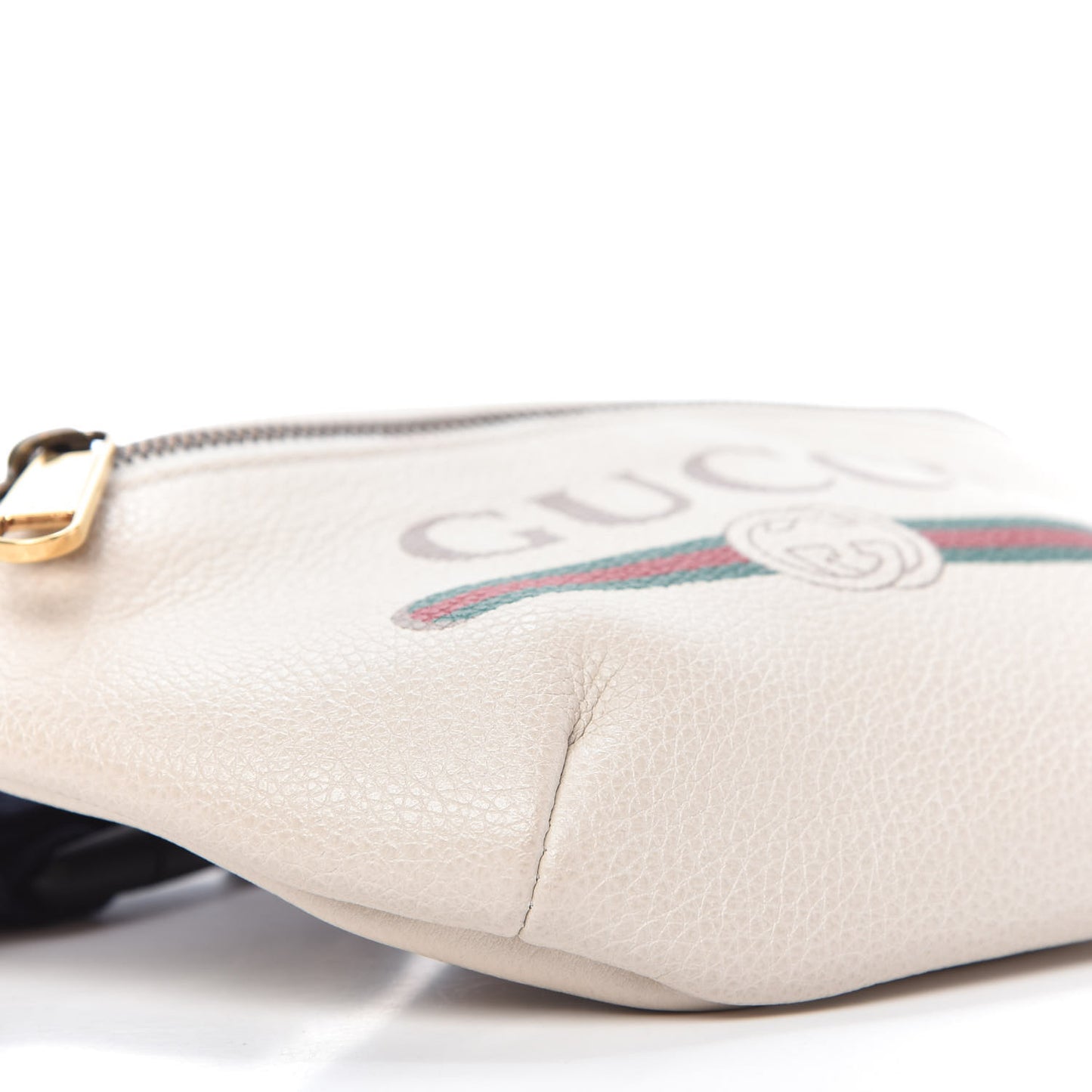 Grained Calfskin Small Logo Belt Bag White
