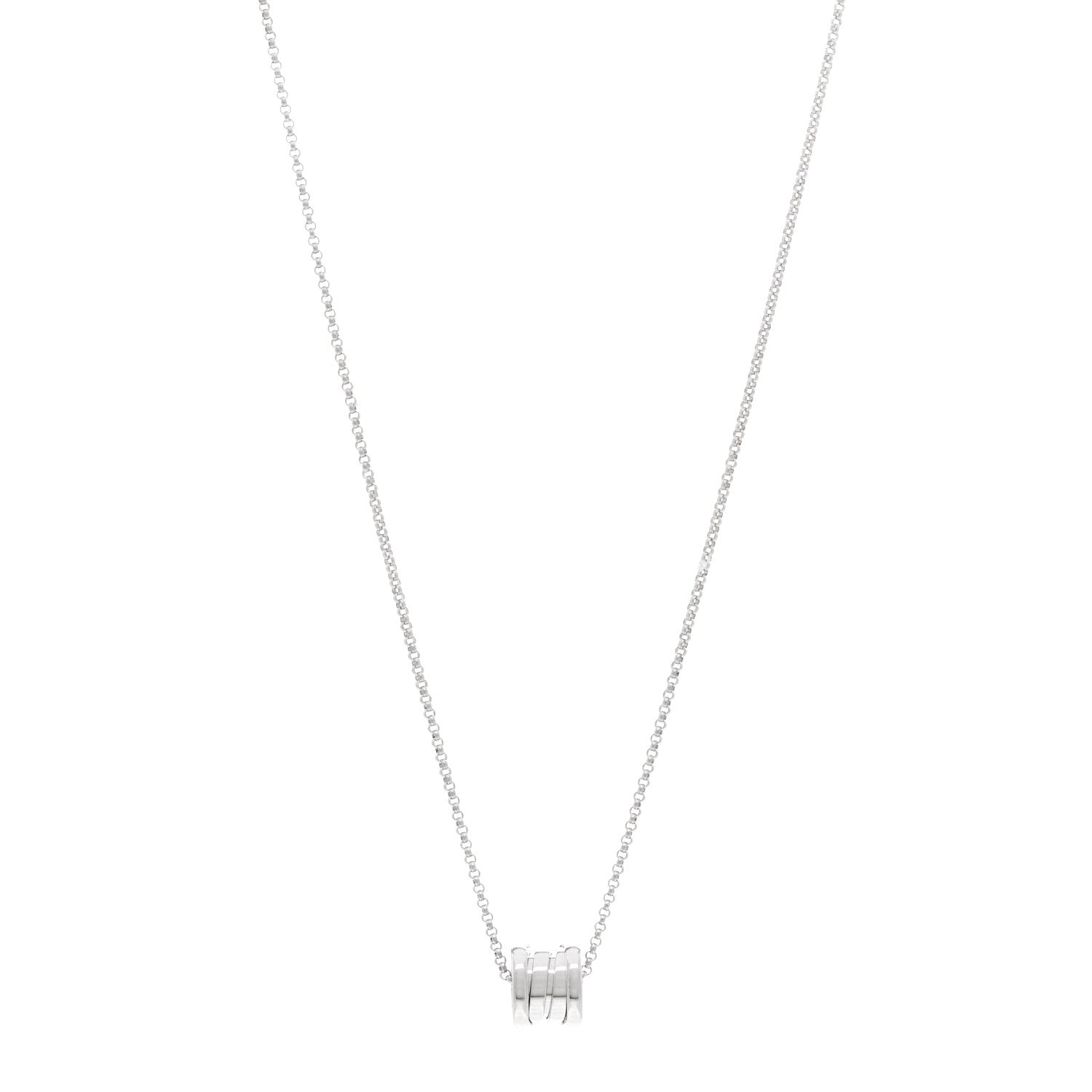 Bulgari 18K White Gold Mini B.Zero1 Pendant Necklace 1 of 5