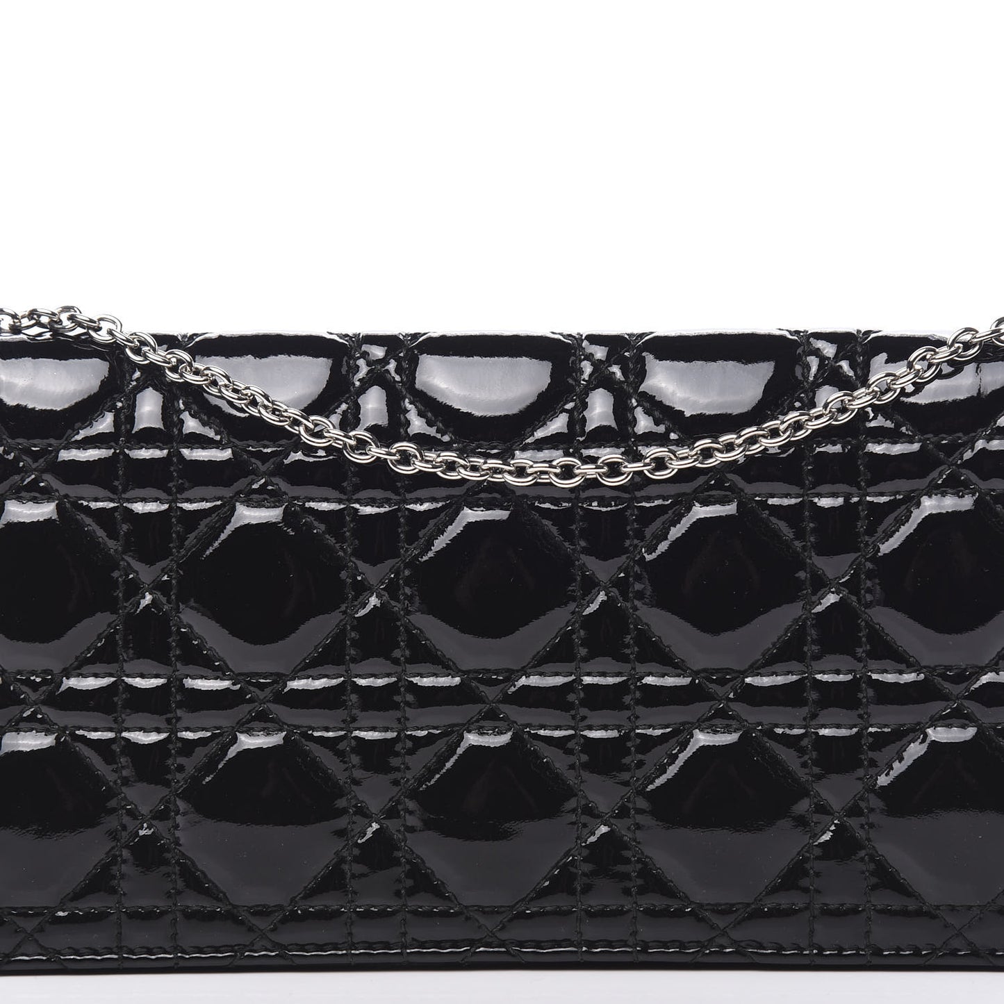 Patent Cannage Lady Dior Convertible Clutch Black