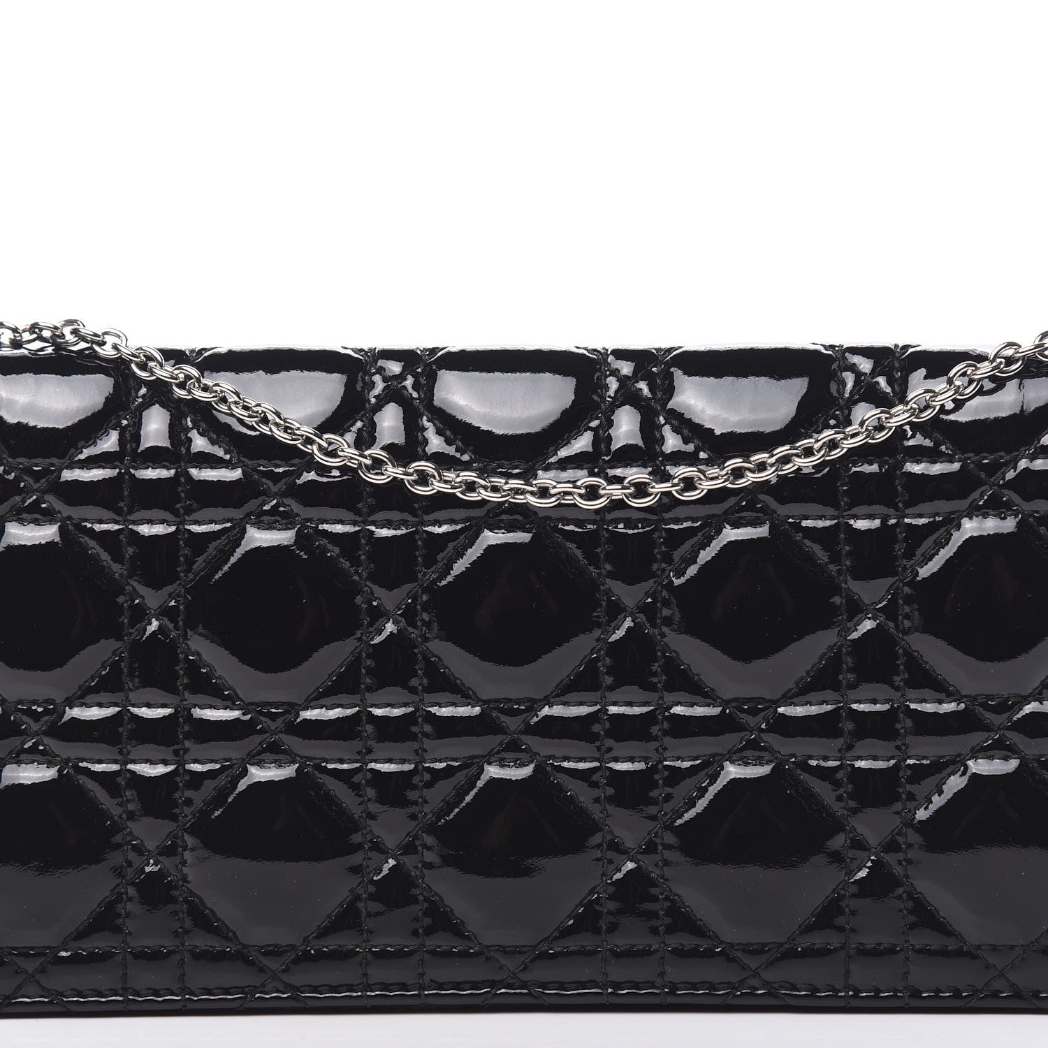 Christian Dior Patent Cannage Lady Dior Convertible Clutch Black 9 of 9