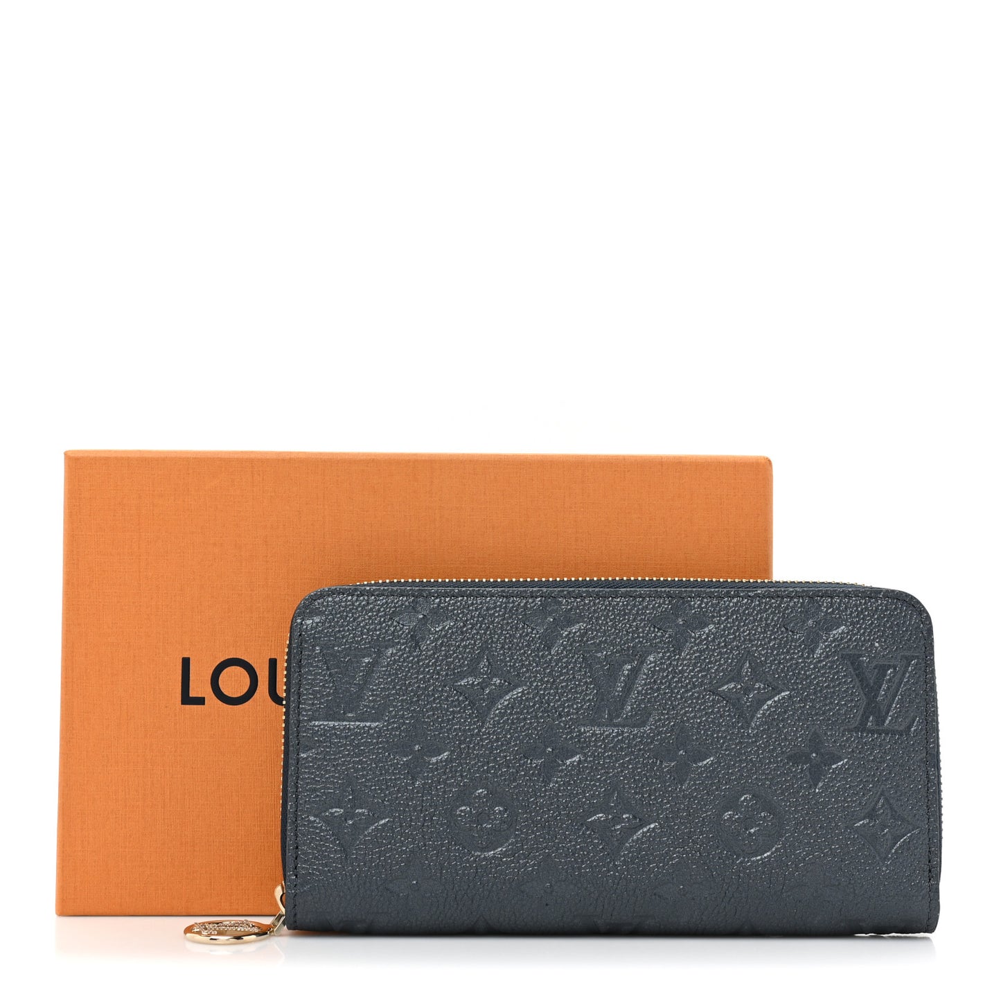 Metallic Empreinte Monogram Zippy Wallet Navy Blue