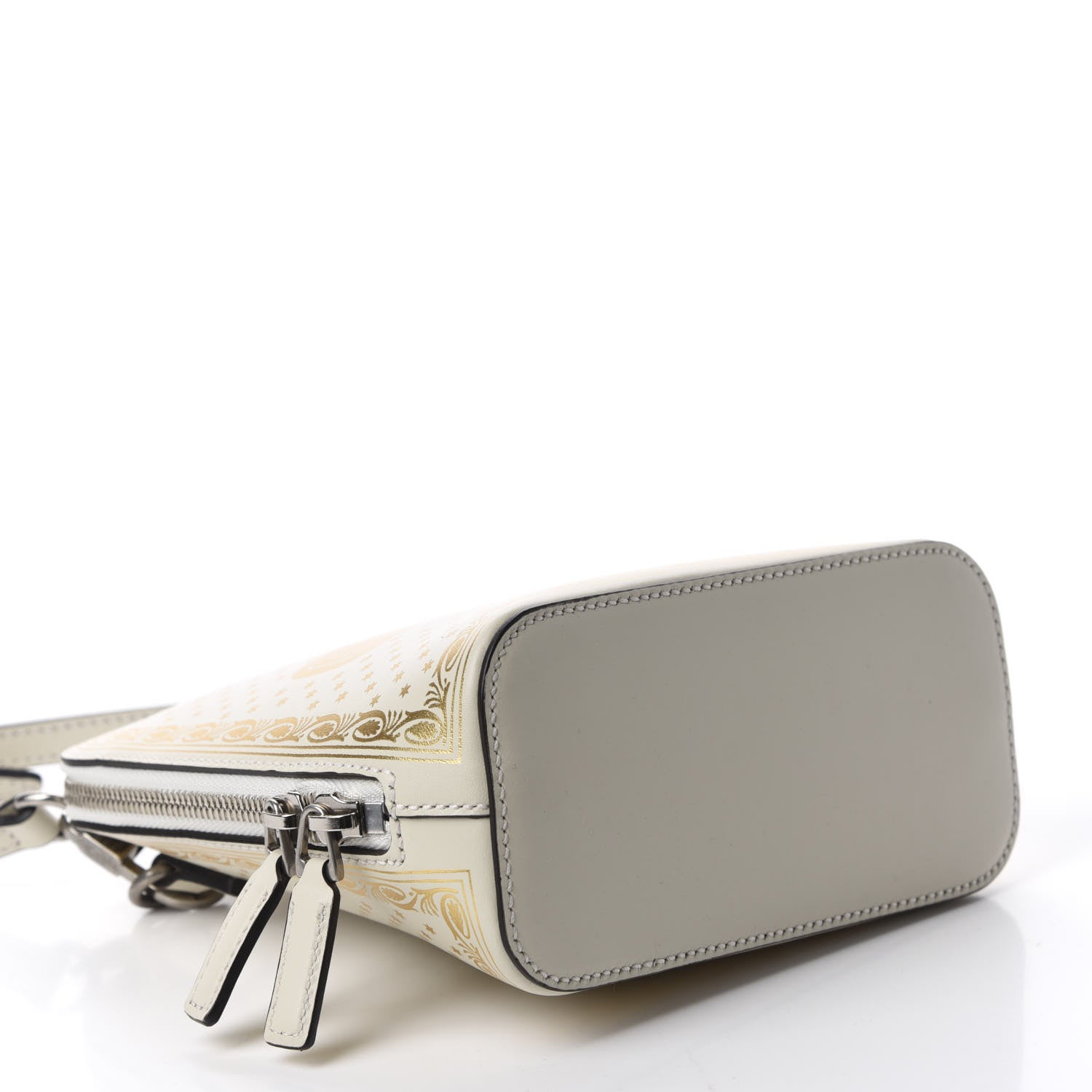 Gucci X SEGA Calfskin GUCCY Stars Mini Dome Shoulder Bag Mystic White Gold 4 of 10