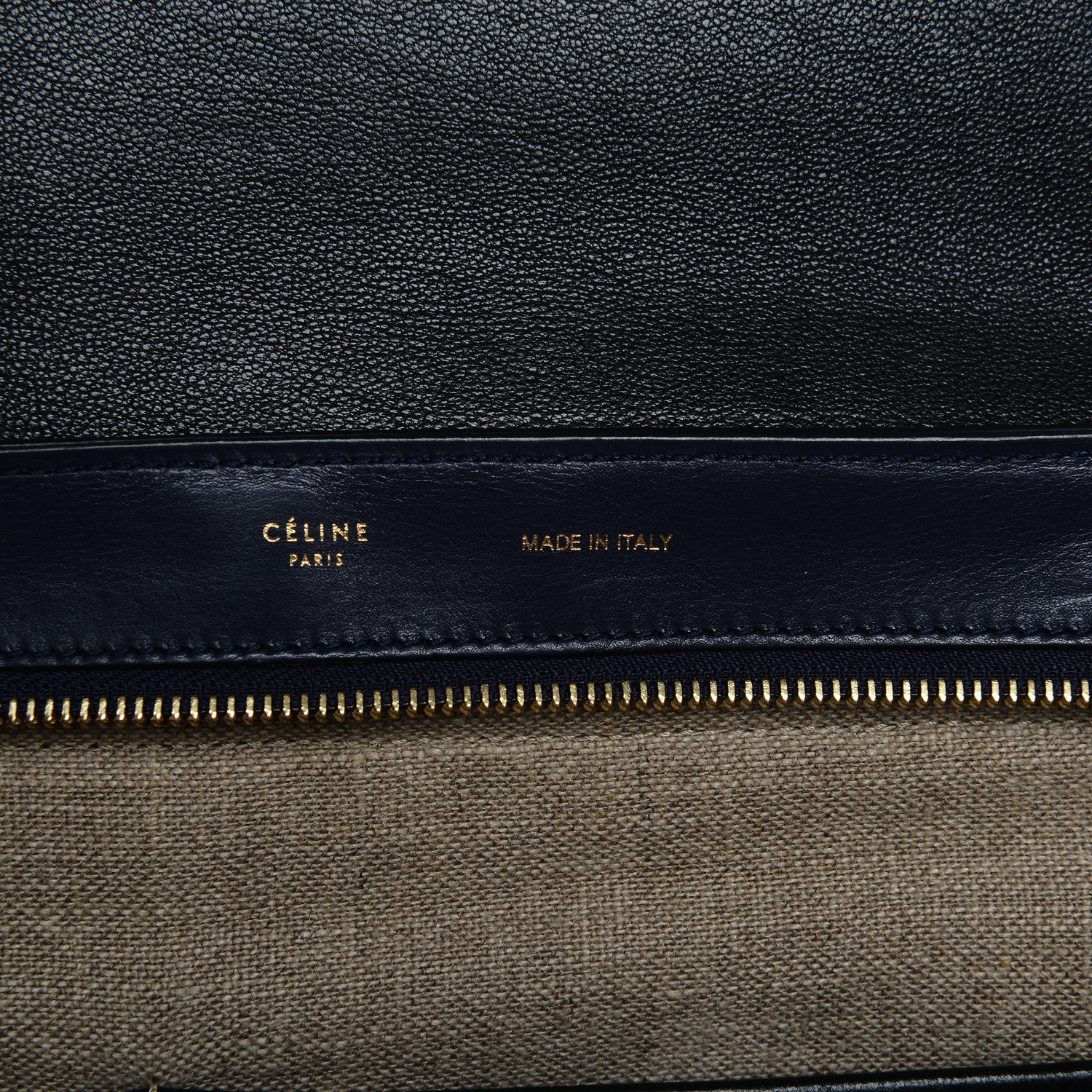 Celine Smooth Calfskin Linen Medium Tri-Color Trapeze Black Navy Blue 6 of 10