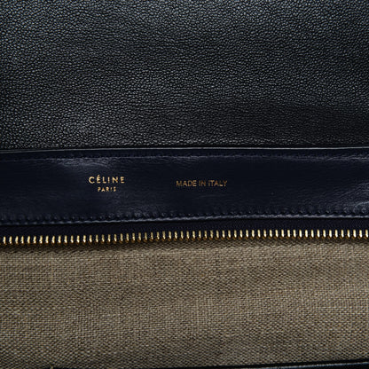 Celine Smooth Calfskin Linen Medium Tri-Color Trapeze Black Navy Blue 6 of 10