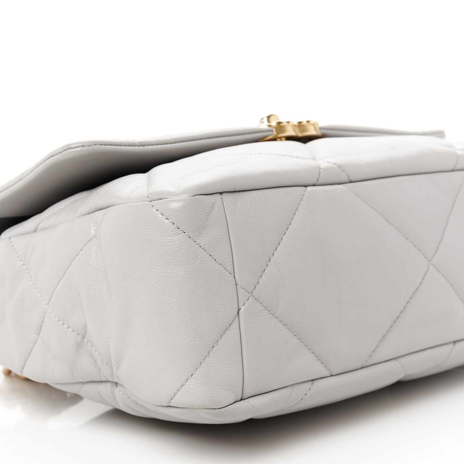 Chanel Goatskin Quilted Large Chanel 19 Flap Grey 9 of 11
