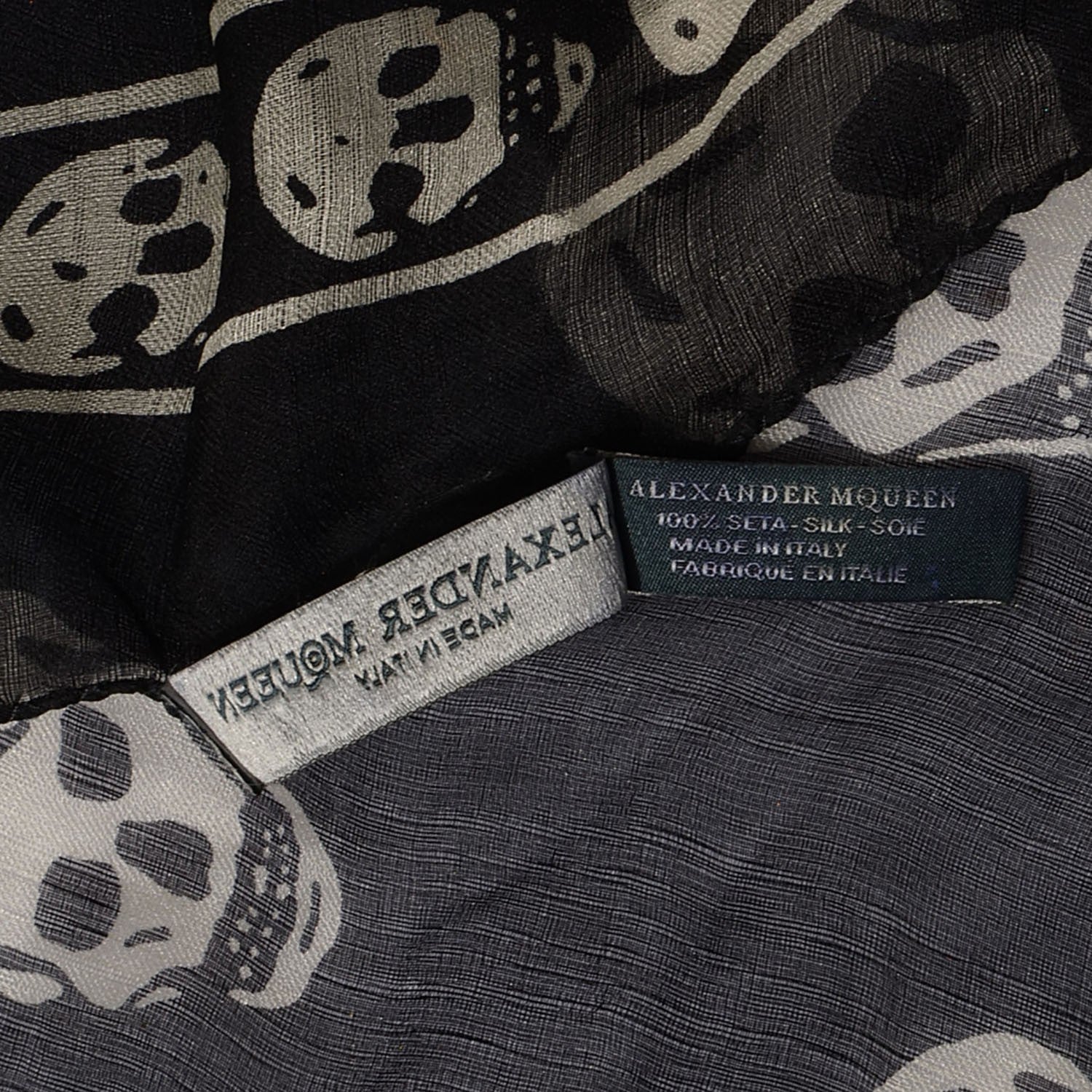 Alexander McQueen Silk Chiffon Skull Scarf Black 5 of 6