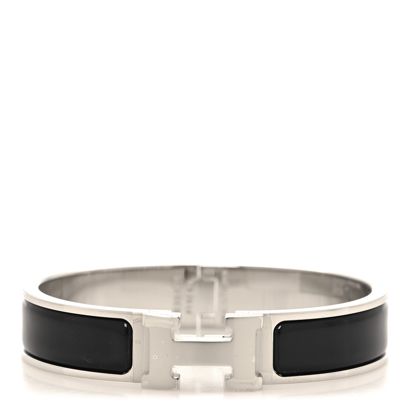 Enamel Narrow Clic Clac H Bracelet PM Black