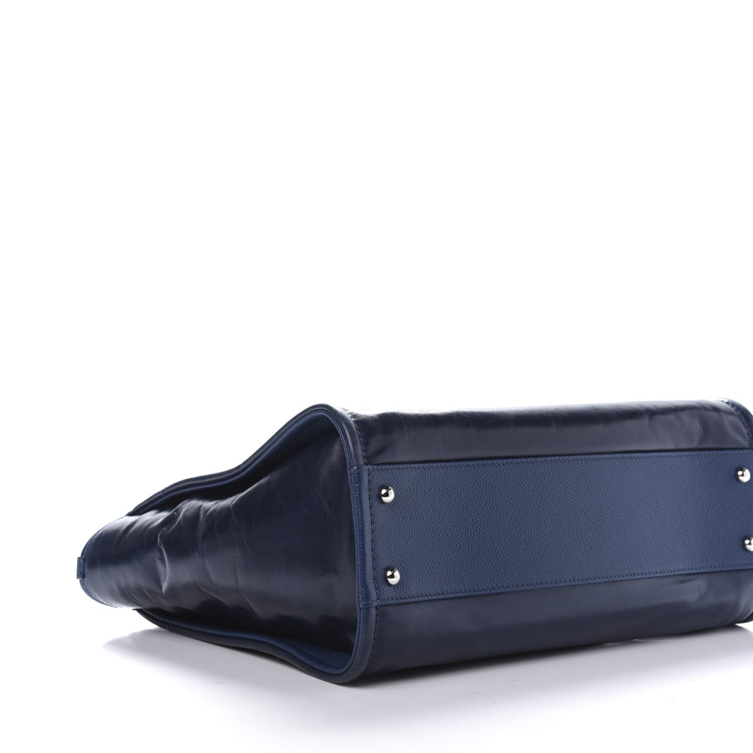 Chanel Glazed Calfskin Small Deauville Tote Blue 7 of 12