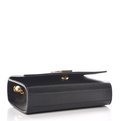 Saint Laurent Grain De Poudre Small Monogram Kate Satchel Black 4 of 8