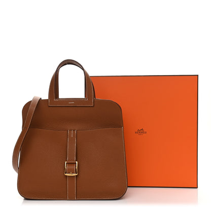 Hermes Taurillon Clemence Halzan 31 Gold 12 of 12