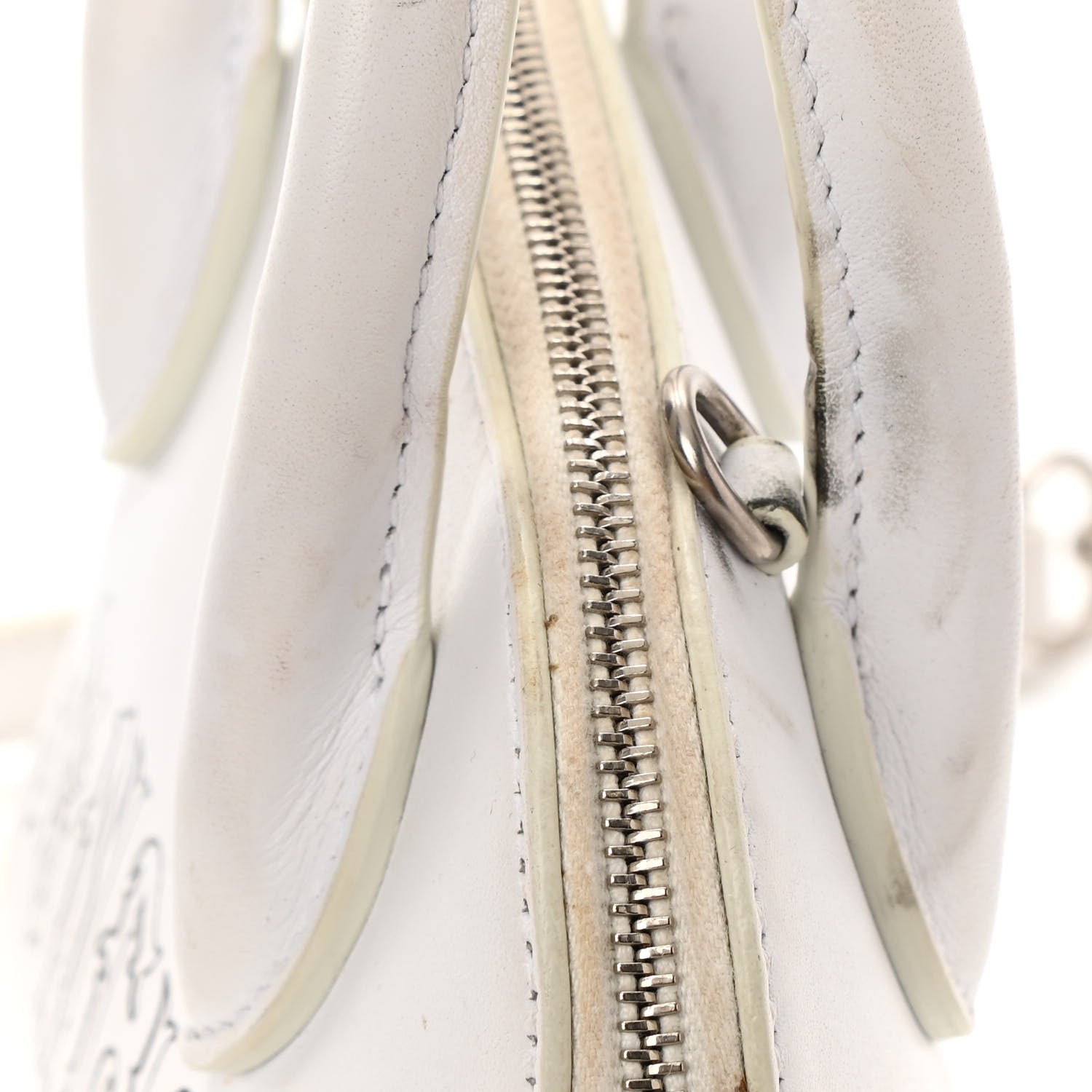 Balenciaga Calfskin Gothic Logo XXS Ville Top Handle Bag White 12 of 13