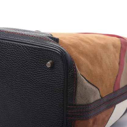 Burberry Grainy Calfskin Suede Canvas Mega Check Patchwork Medium Ashby Hobo Multicolor 6 of 11