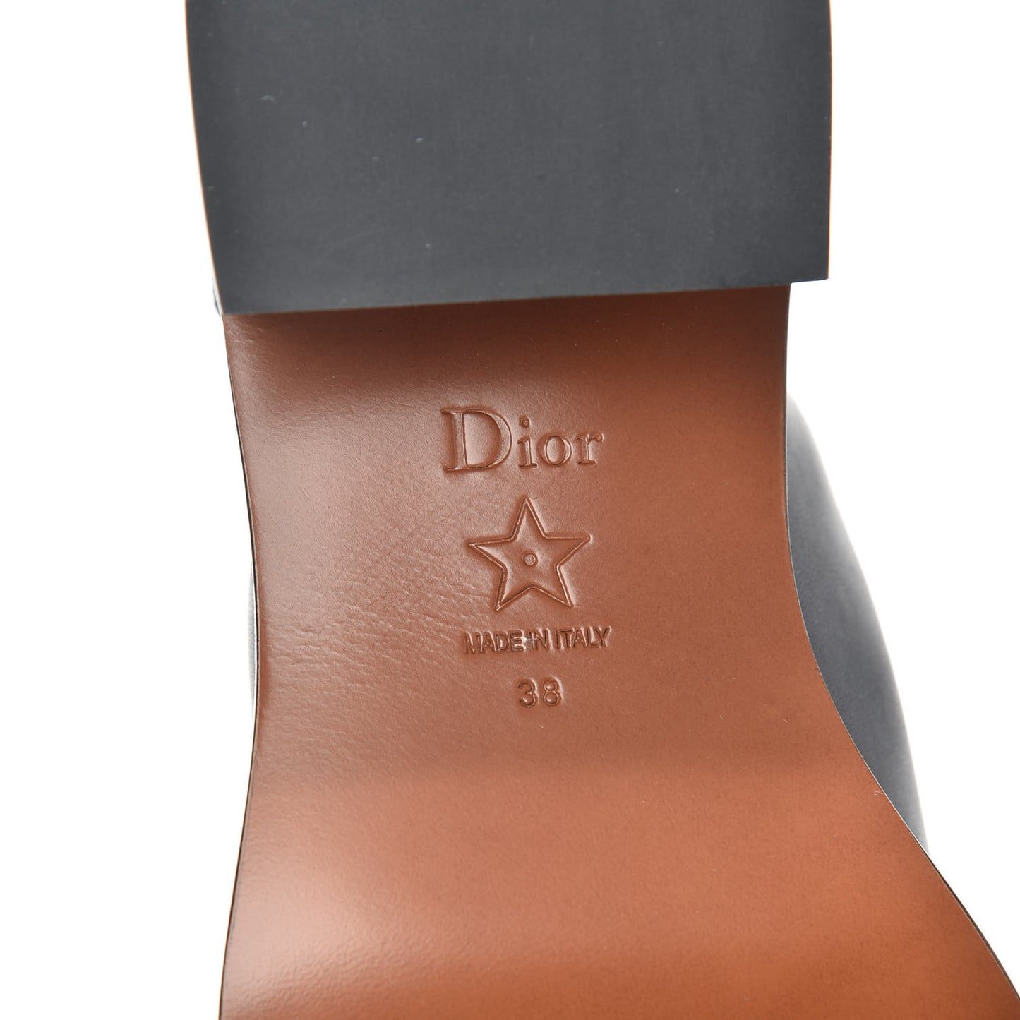 Shiny Calfskin Diorider Low Boot 38 Black