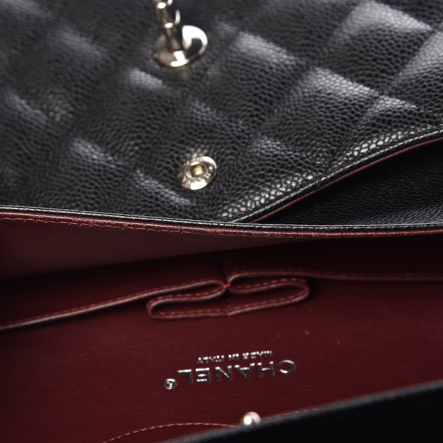Caviar Quilted Jumbo Double Flap Black