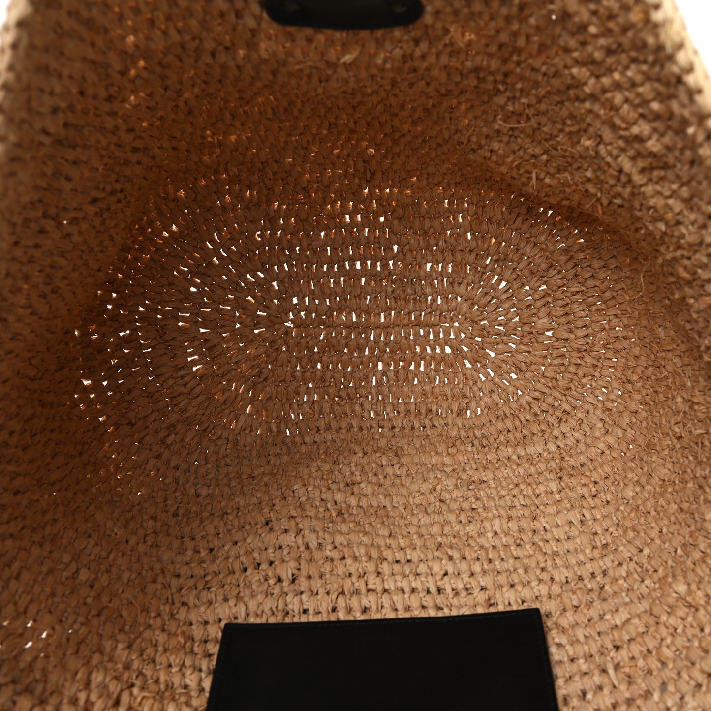 Raffia Woven Large Panier Tote Natural Black