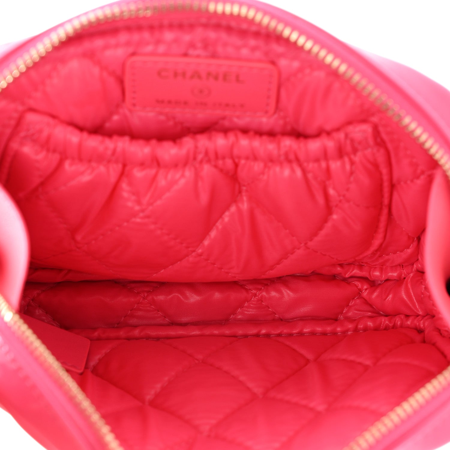 Chanel Patent Quilted Small Curvy Pouch Cosmetic Case Pink 5 of 10