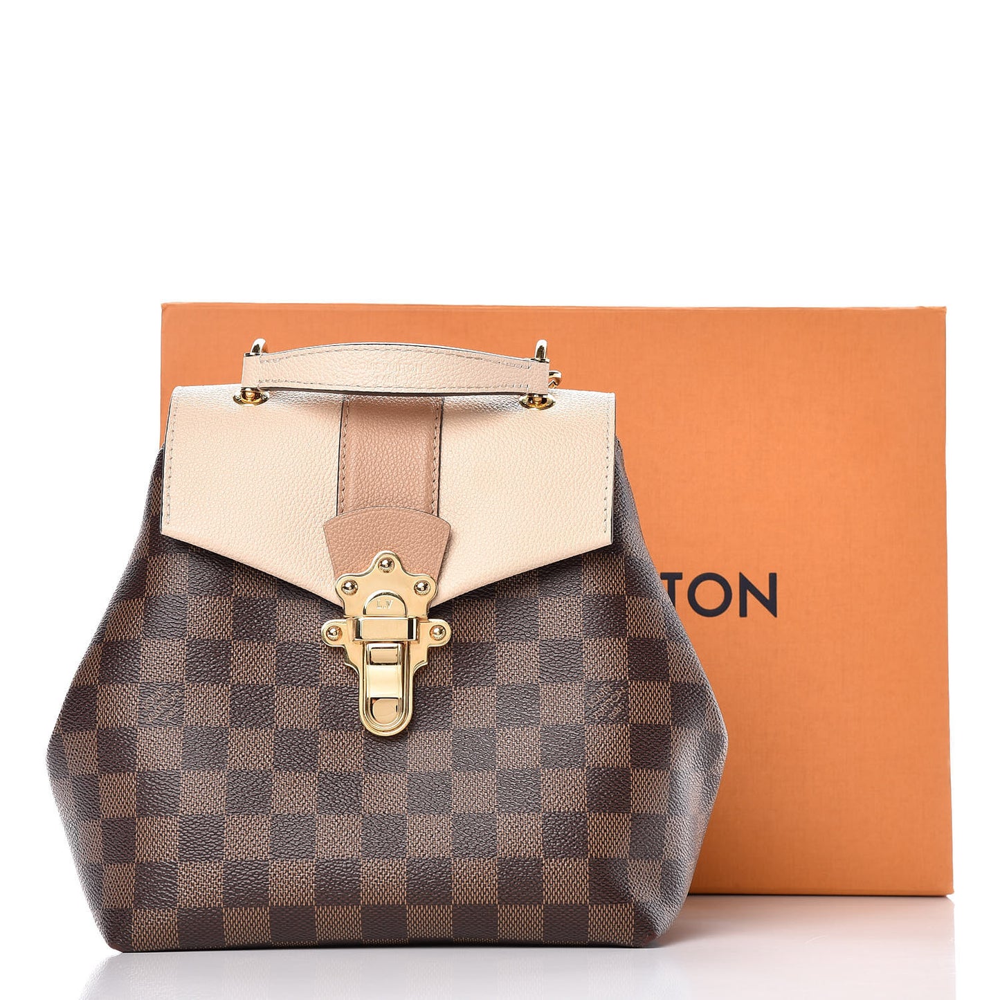 Damier Ebene Clapton Backpack Creme