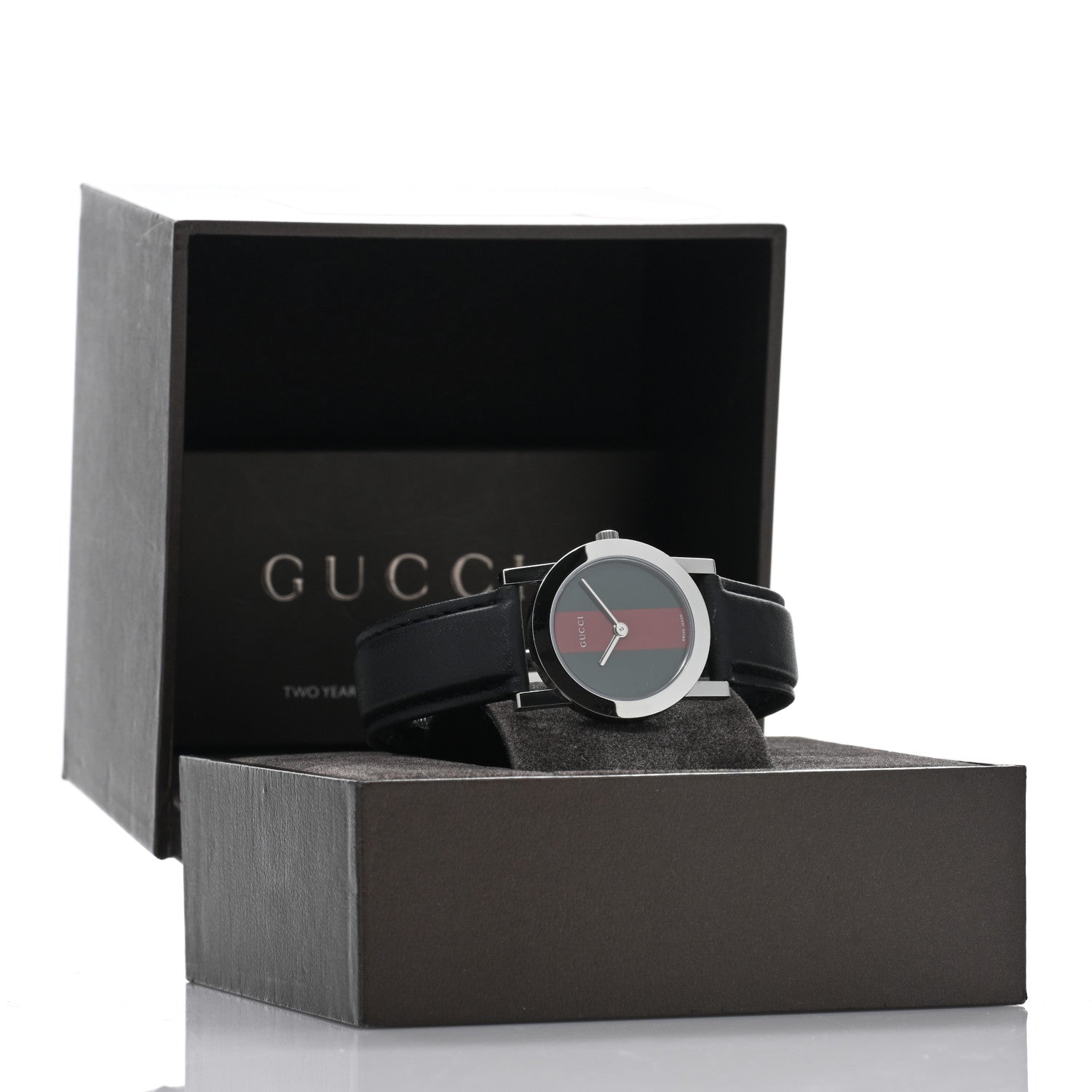Gucci Stainless Steel Calfskin 27mm 5200L.1 Web Quartz Watch 5 of 5