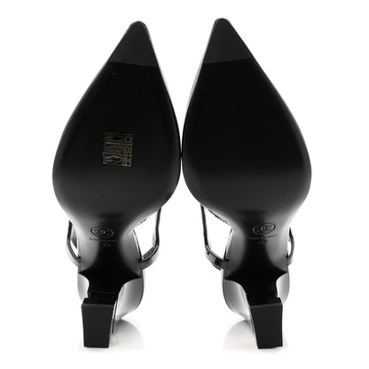 Chanel Patent Calfskin Slingback CC Cutout Pumps 36 Black 6 of 10