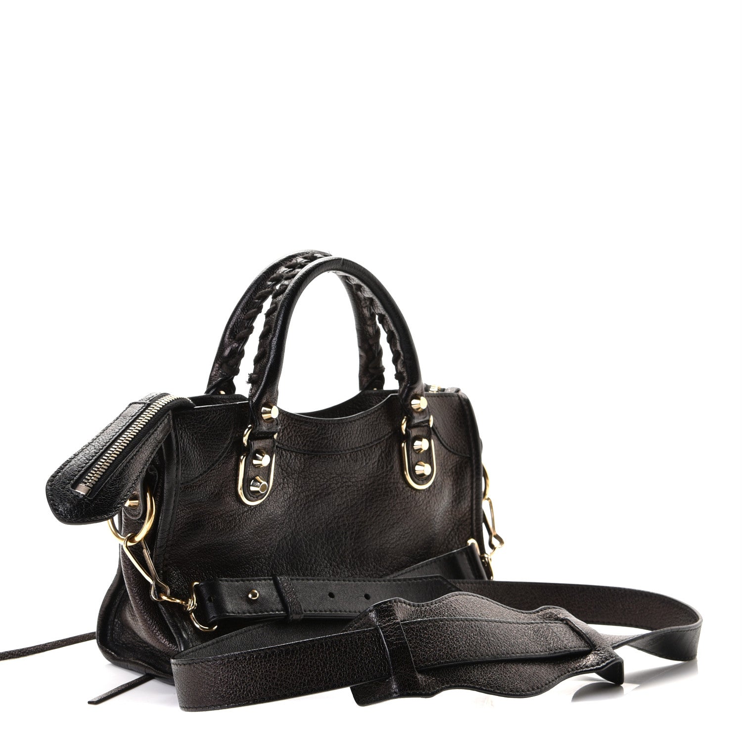 Balenciaga Chevre Gold Metallic Edge Hardware Mini City Black 2 of 4