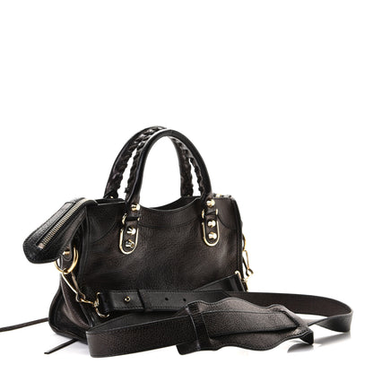 Balenciaga Chevre Gold Metallic Edge Hardware Mini City Black 2 of 4