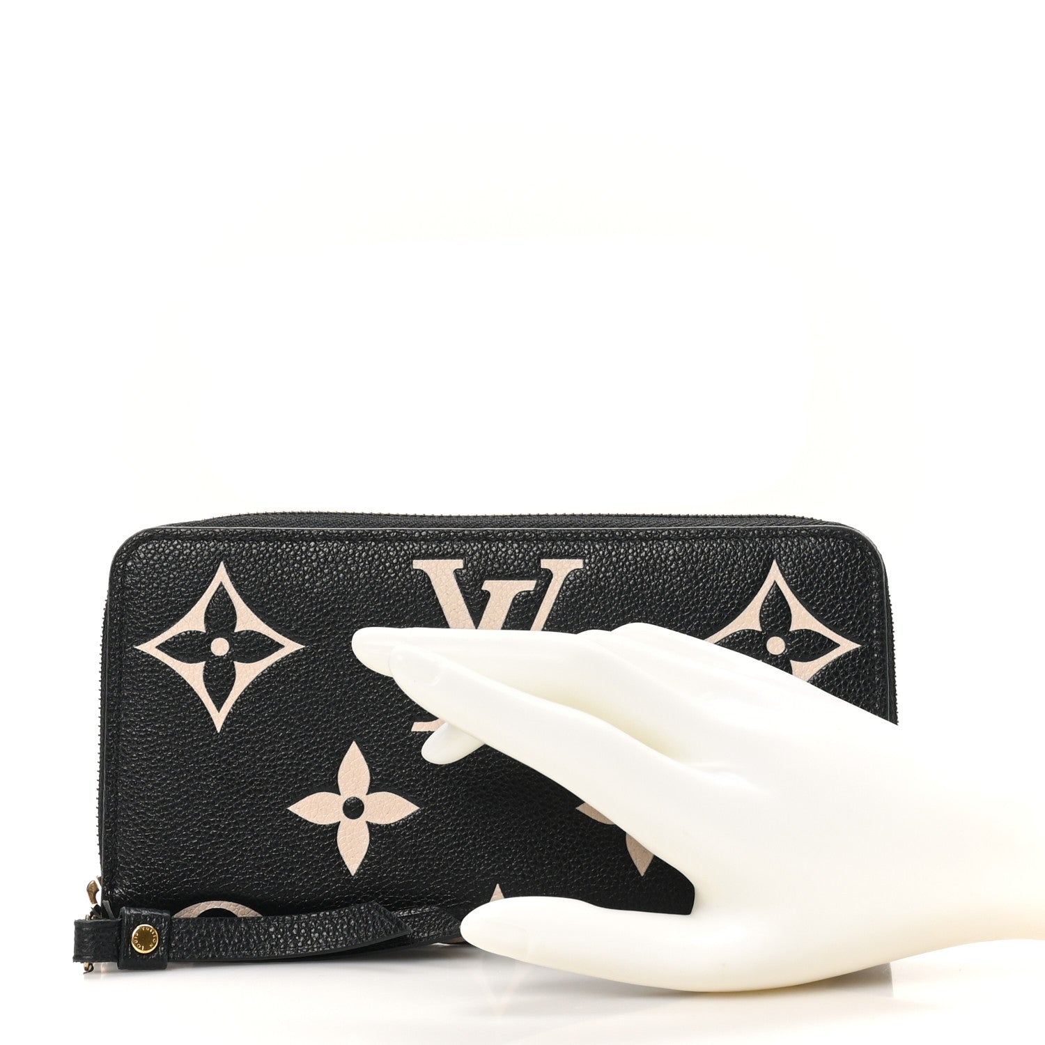 Louis Vuitton Empreinte Monogram Giant Zippy Wallet Black Beige 2 of 9