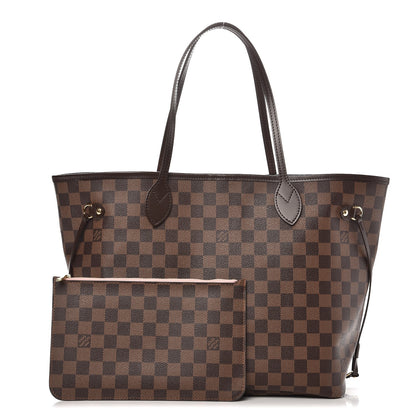 Louis Vuitton Damier Ebene Neo Neverfull MM Rose Ballerine 1 of 11
