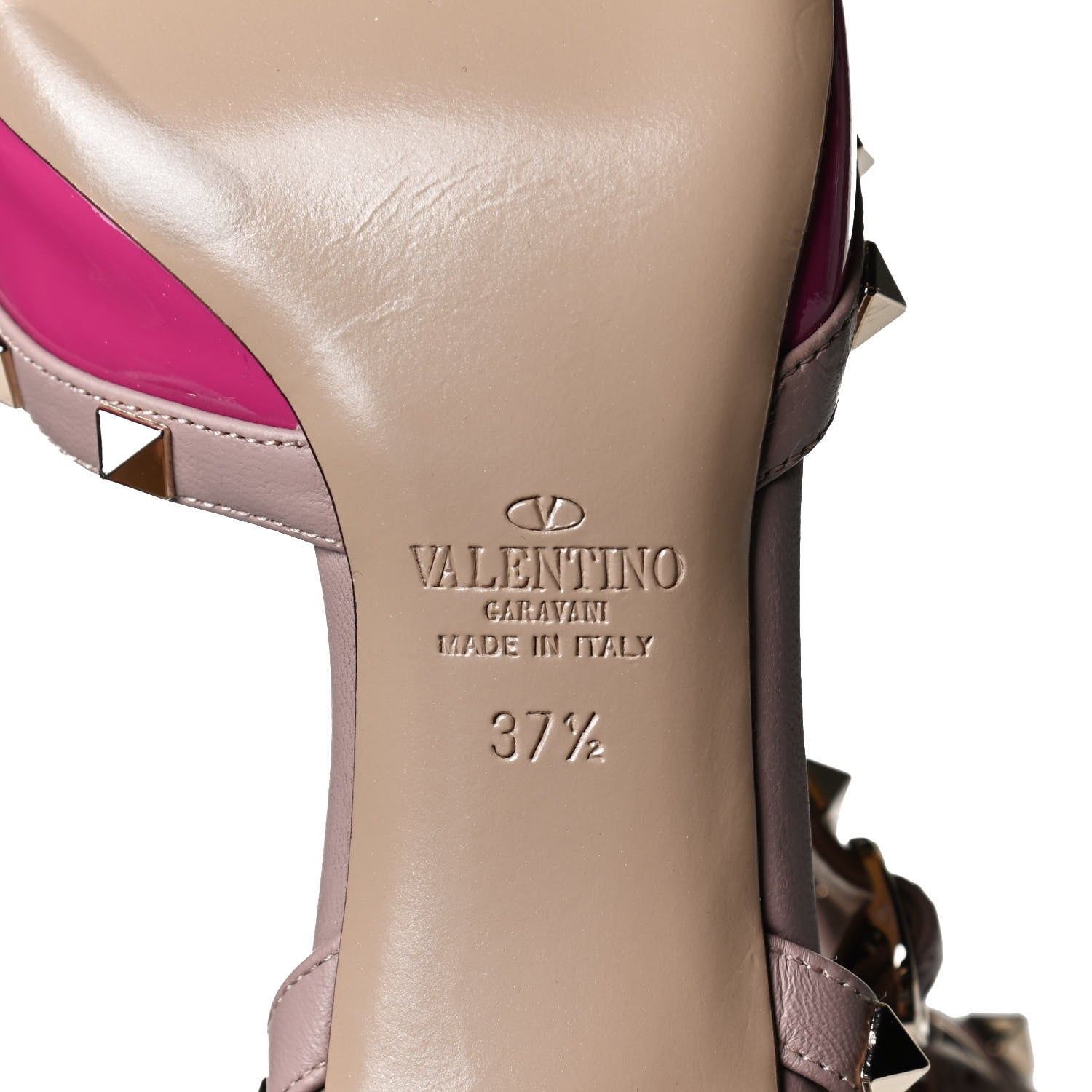 Valentino Garavani Patent Nappa Rockstud Ankle Strap 65mm Pumps 37.5 Fuxia Poudre 8 of 10