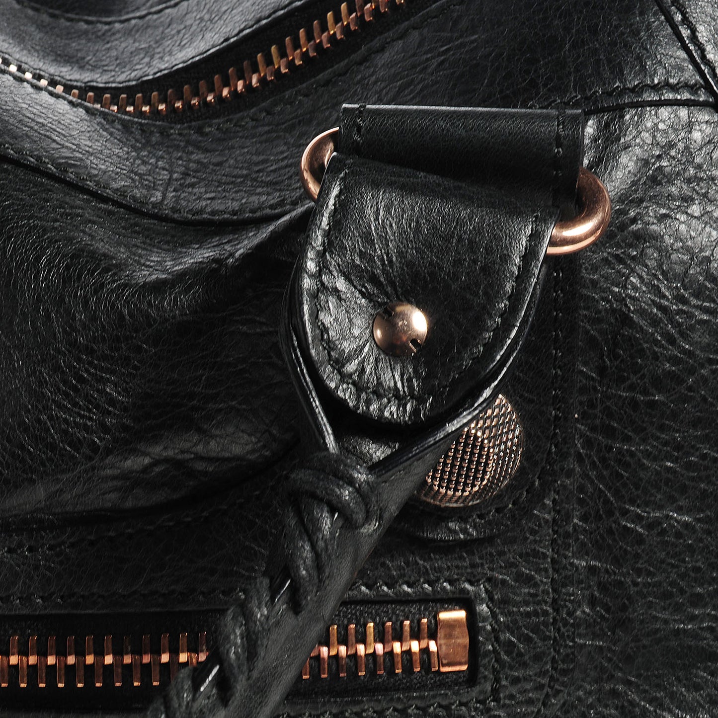 Agneau Giant 21 Rose Gold Hardware Work Black