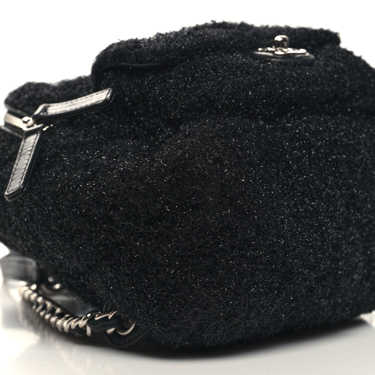 Lurex Knit Mini Pluto Glitter Backpack Black